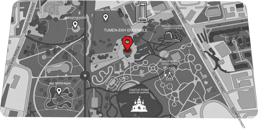 Map of the surrounding area marking the venue location near Tumen-Ekh Ensemble — opens in Google Maps